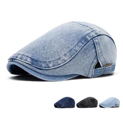 Männer Denim Forward Cap Damen Frühling Sommer Cap Baskenmütze Britische Zeitungsjunge Mütze