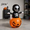 Wind Resistant Inflatable Grim Reaper Halloween Decoration, Large Spooky Blow Up Rebound Figure with Pumpkin for Yard, Lawn, Porch, Haunted