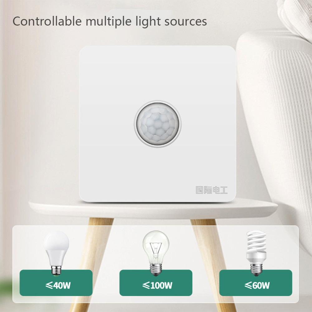 AC 220V LED PIR Motion Sensor Light Switch Infrared Human Body Detection Auto On Off Light Smart Switch for Corridor Staircase