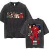 2026 Summer Fashion Trendy Tee Washed Retro Japanese Anime Akira Print Cotton Men Woment Tshirt Y2k Hip Hop Streetwear Tshirt