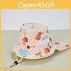 Summer Kids Sun Hat With Wide Brim Cotton Polyester Uv Protection For Boys Girls