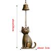 Bronze Lucky Cat Wind Chime Pendant Metal Wind Bell Tassels Figurines Japanese Feng Shui Home Decorations Gift