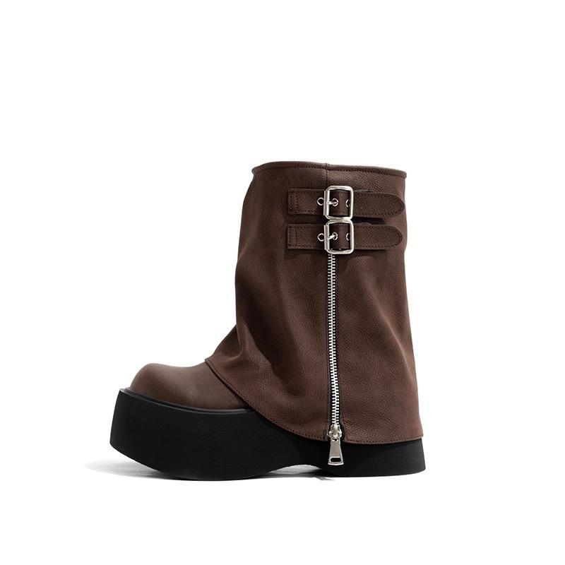 Fashion Winter Comfort High Boots for Women Fashion Back Zip Long Boots Female Elegant Platform Shoes Lady Thick Bottom Knight Booties