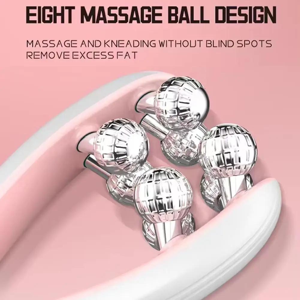 New Professional EMS Dual-Roller Facial Massager - Microcurrent Neck Firming Device with V-Lift Technology for Home Beauty Care