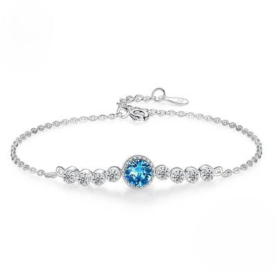 Sterling Silver Bracelet for Women Elegant Classic Austrian Crystal Wedding Party Jewelry
