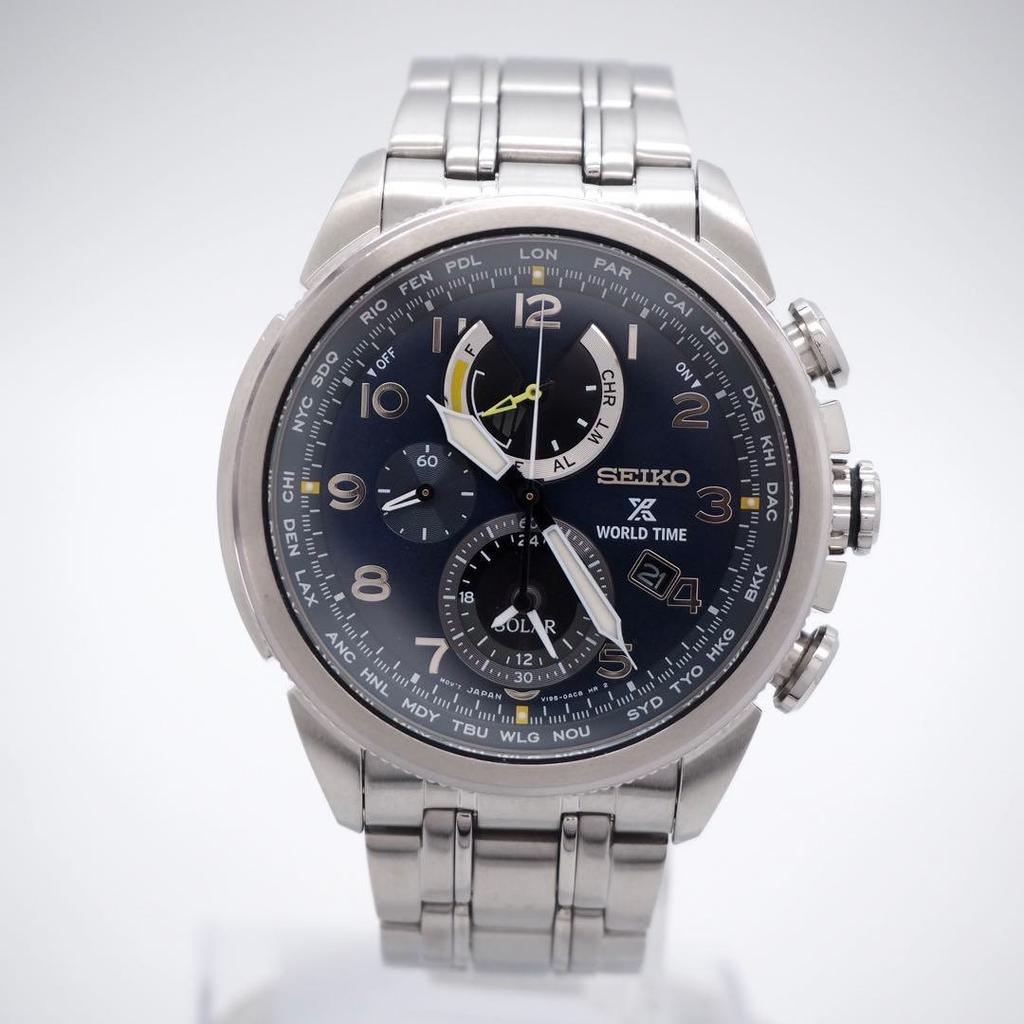 [USED]SEIKO Prospex SSC507 V195-0AD0 Solar World Time Blue Dial Men’s Watch 43mm