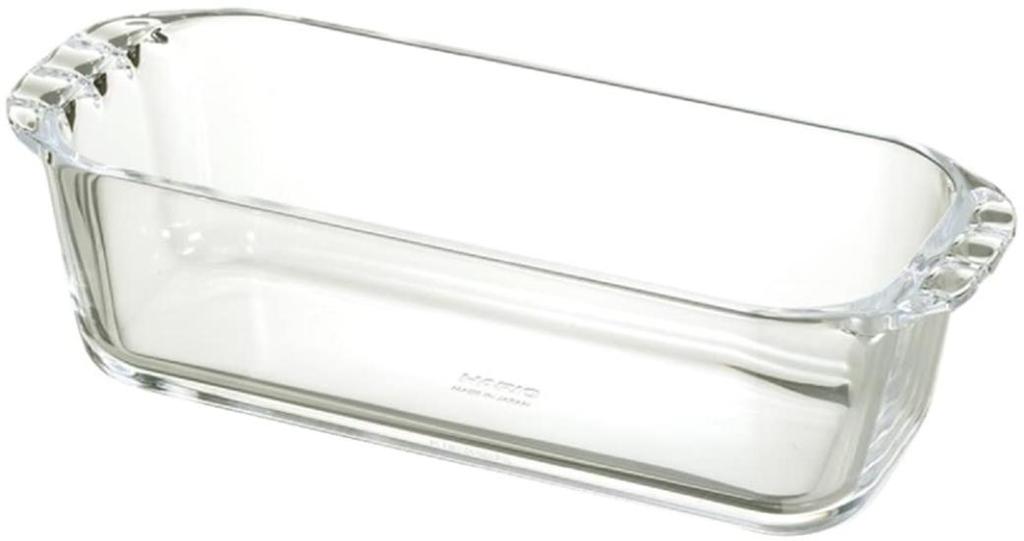 HARIO Heat-Resistant Glass Pound Cake Pan, 850ml, BUONO Kitchen Gratin Dish, Made in Japan, HPND-85-BK