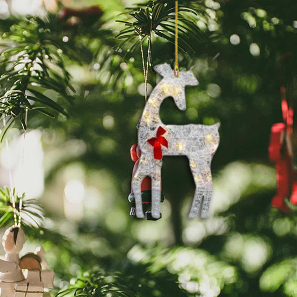 Christmas Tree Hanging Ornament Acrylic Decoration Elk Pendant for Outdoor