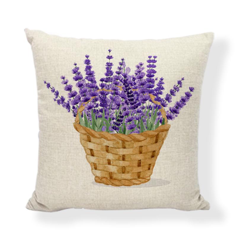 Lavendel "Velsigne dette hjemmet" Putetrekk, 45x45cm Lilla Sofaputetrekk for Stuedekor
