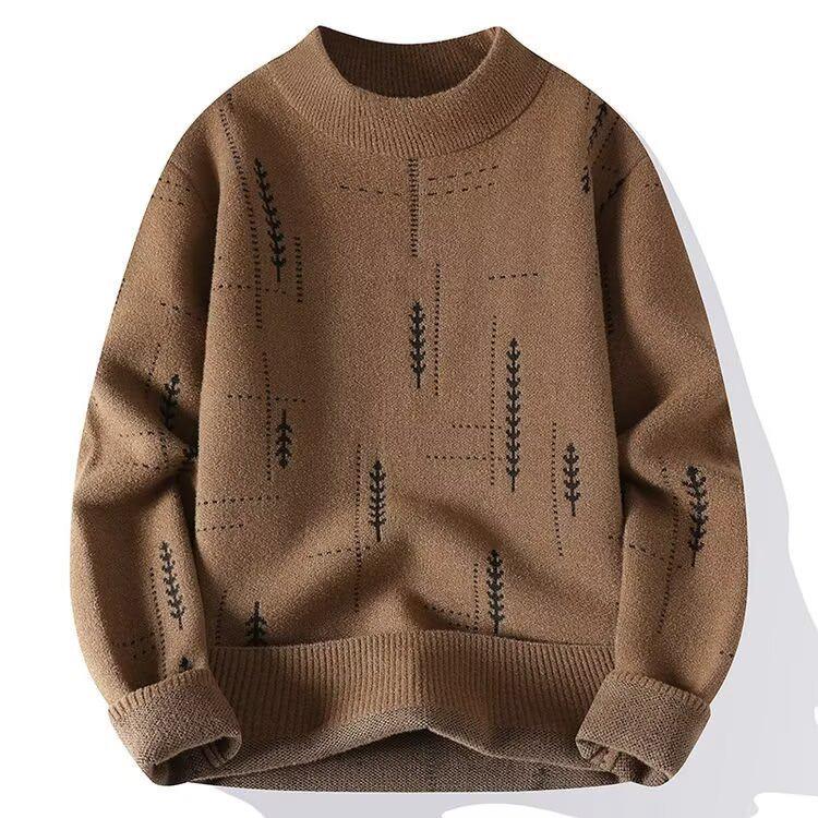 Men's Retro Japanese-Style Wool Knit Sweater - Round Neck, Loose Fit, Autumn/Winter Pullover.