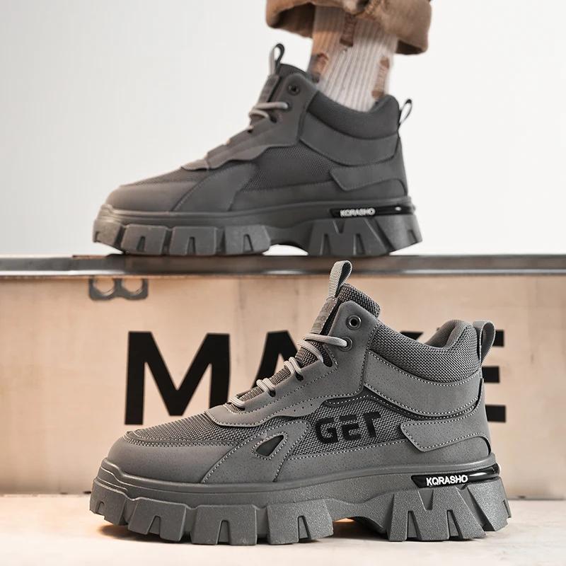 Ankle Boots Loafers Fabric Sports and Leisure Shoes for Men Casual Sneaker Male Sneakers Hiking Boots Round Toe Wear-resistant