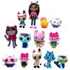 13 pièces/ensemble Figurine Jouet Anime Maison de Poupées Gabby Animaux en Peluche Dessin Animé Voiture Souriante Chat Étreinte Poupées Fille Gaby Cadeau d'Anniversaire pour Enfants