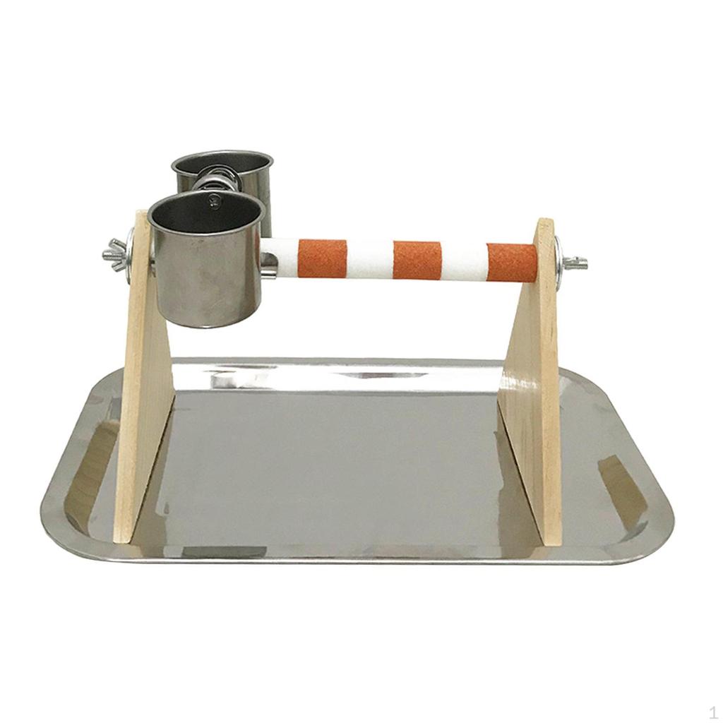 Vogel Papagei Spielständer Futterspender Futternapf Praktischer Spielständer Holzstange für Wellensittich