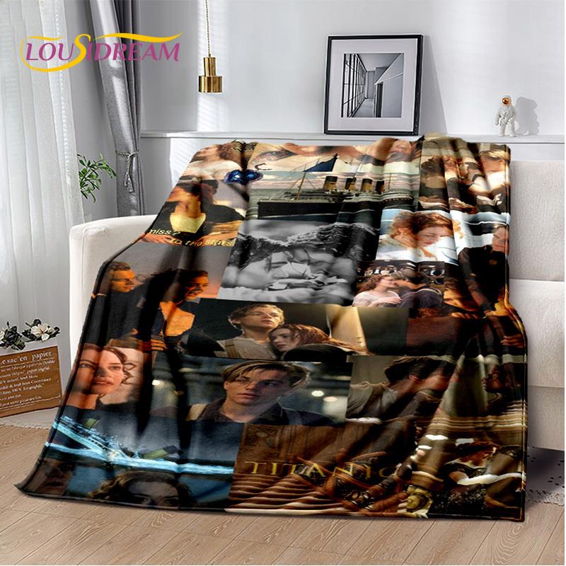 Movie Titanic Poster 3D Print Blanket,Soft Throw Blanket for Home Bedroom Bed Sofa Picnic Travel Office Rest Cover Blanket Kids