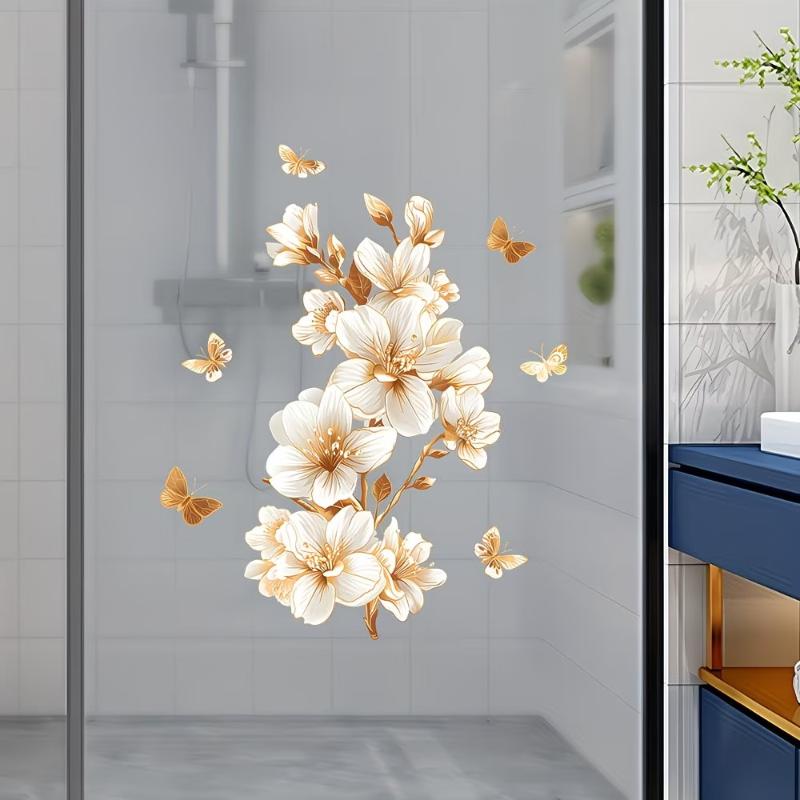 Kühlschrankaufkleber Küche Blumen-Tier-Design Abnehmbar Klebend Spülmaschinen-Aufkleber Wasserdicht Dekorative Kunst