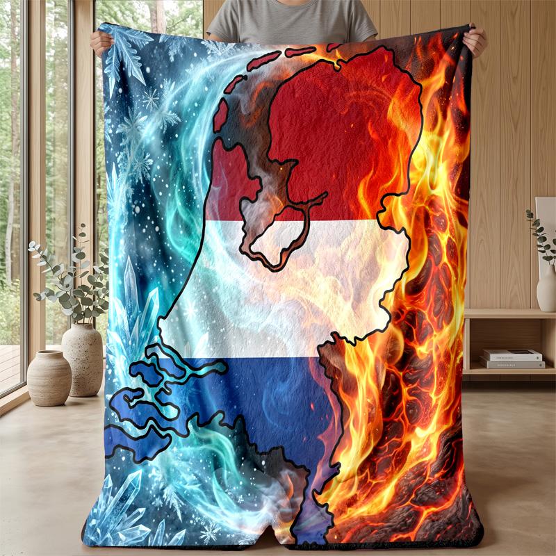 Coperta in Flanella Stampata Calda e Skin-Friendly Decorativa per Divano Letto Uso Quotidiano