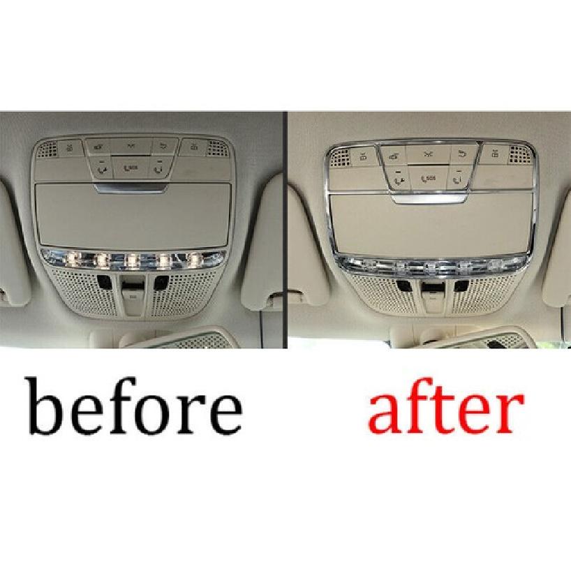 For Mercedes-Benz GLC 2016- Matte Silver Roof Reading Light Frame Decor Trim