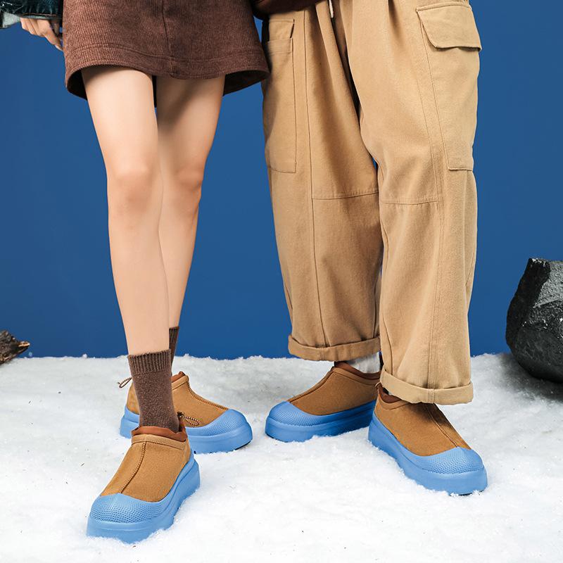 Stejné pro muže i ženy v zimě 2025, nové ležérní všestranné sametové teplé sněhule, větruodolné kotníkové boty a bavlněné boty proti mrazu.