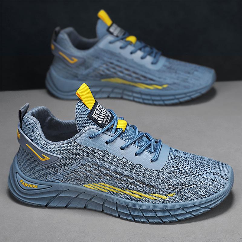 

2024 summer new black mesh fly-woven sports men s shoes daily running outdoor leisure travel dad shoes 44