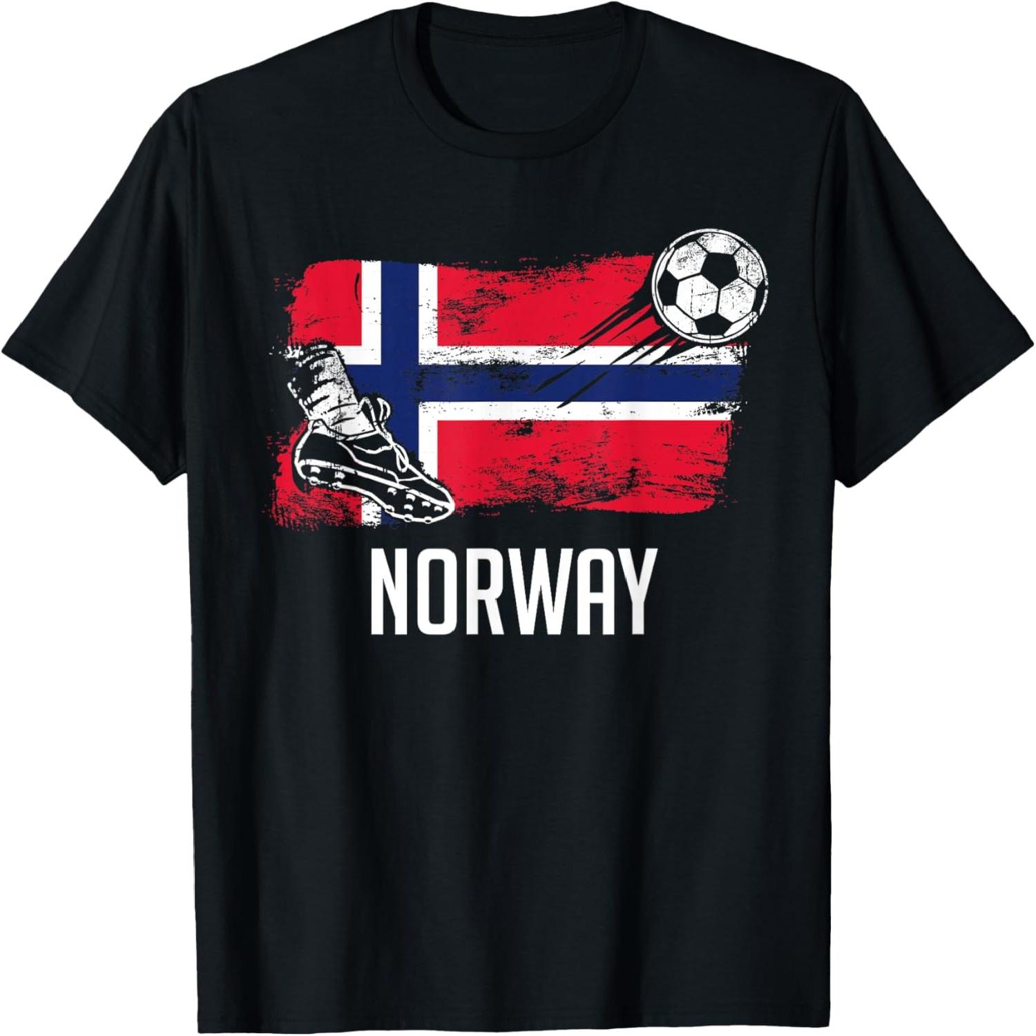 Norway Flag Jersey Norwegian Soccer Team Norwegian T-Shirt S