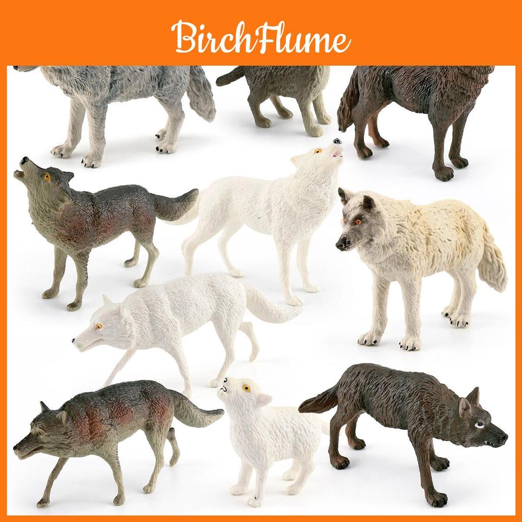 Set di Modelli di Fauna Selvatica in PVC Lupo Artico Con Dettagli Realistici Per Decorazioni Naturalistiche