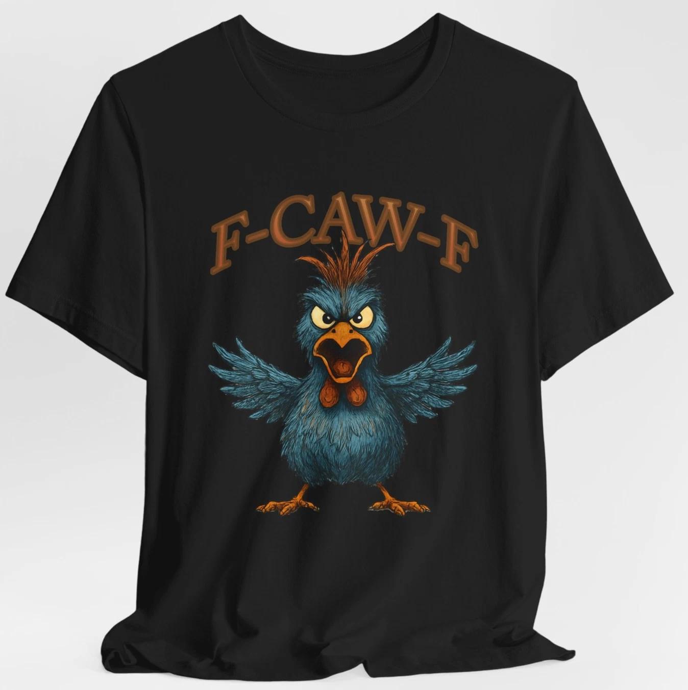 F-CAW-F Angry Chicken T-Shirt Funny Screaming Chicken Farm Humor Tee M
