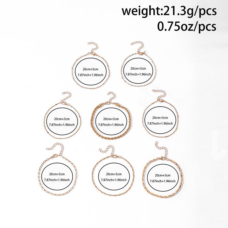 Alloy Stacked Bracelet Jewelry Personality Set Fashion Multi-layer Chain Bracelet Chain Chain for Women