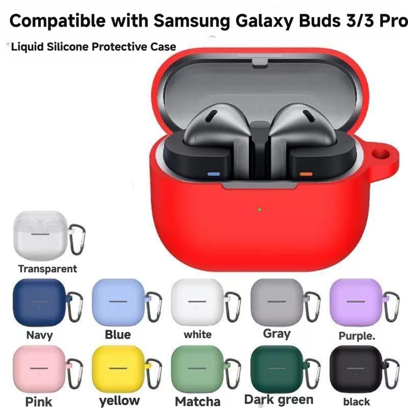 Soft Liquid Silicone Cases For Samsung Galaxy Buds 3 Pro/ Buds3 FE Headphone Protective Bluetooth Wireless Earphone Cover