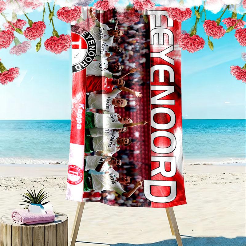Asciugamano da Spiaggia con Stampa FC Feyenoord, Asciugamano Grande Morbido ad Asciugatura Rapida per Spiaggia Campeggio Nuoto