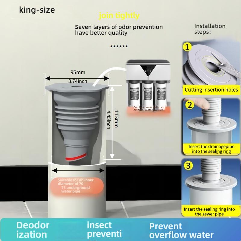 Creative Silicone Drains Sewer Pipe Sealing Ring Anti-odor Kitchen Washing Machine Hose Connector Floor Drain Plug