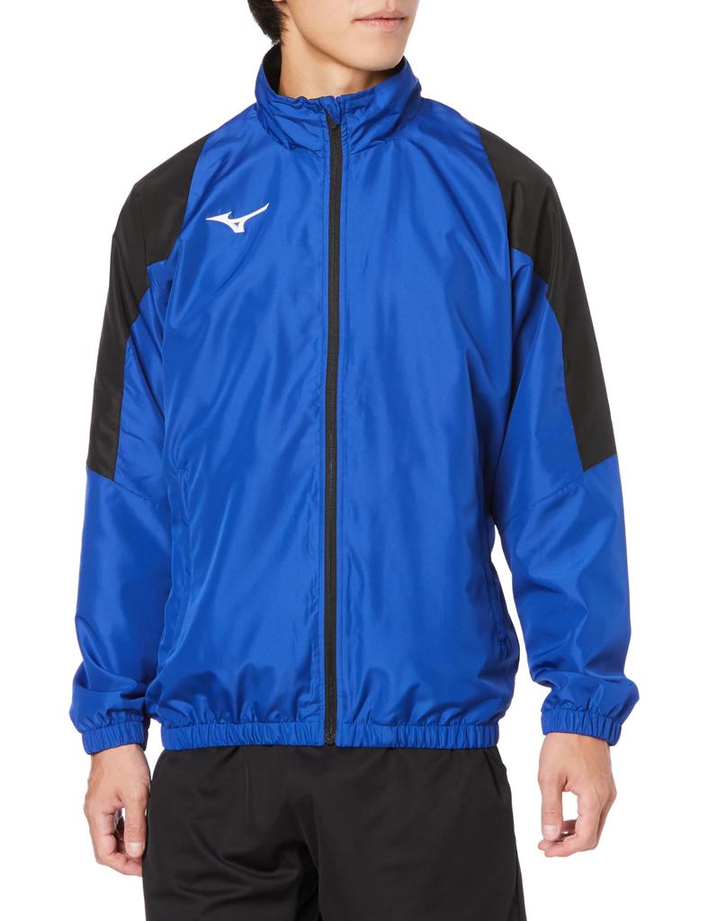 Mizuno Breath Thermo Training Warmer and Surf Size L Jacket, Moisture-Wicking Heat-Generating, 32MEA655, Blue/Black,
