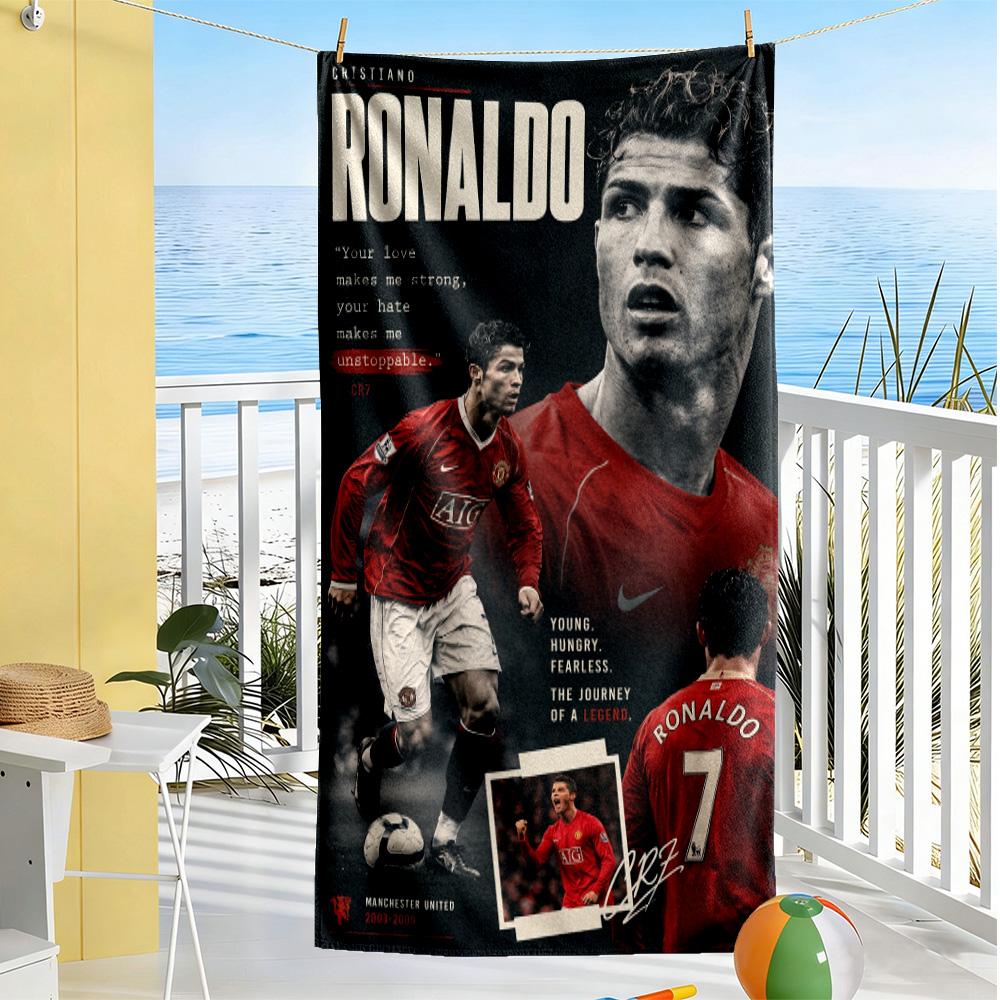 Football Player Action Beach Towel Super Soft & Absorbent Comfortable Lightweight
