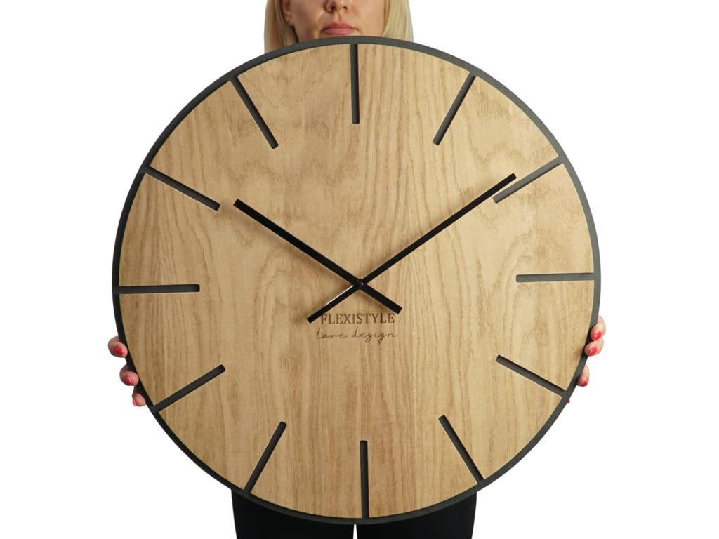 Large Wood Art Wall Clock 60cm
