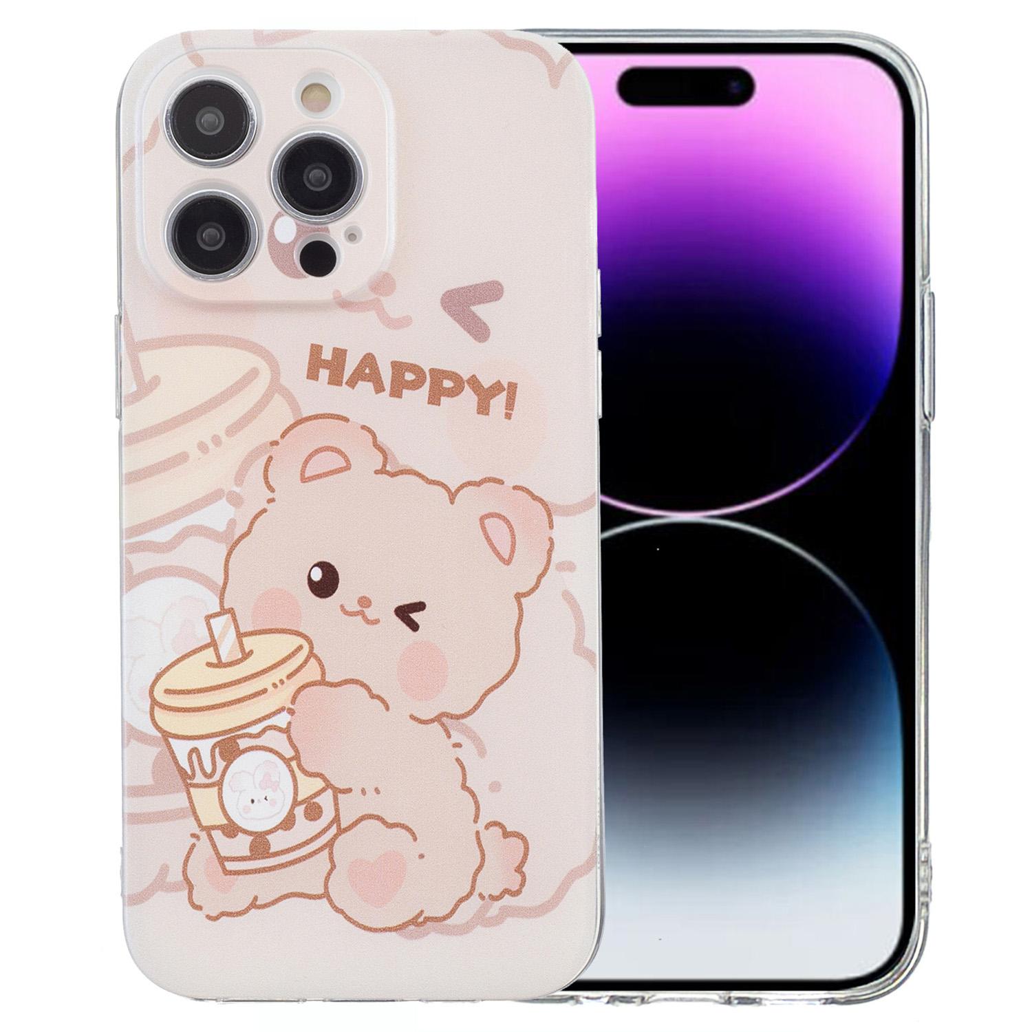 

Для iPhone 16 Pro Max Чехол с рисунком Печать ТПУ Чехол для телефона Прозрачный край Bear