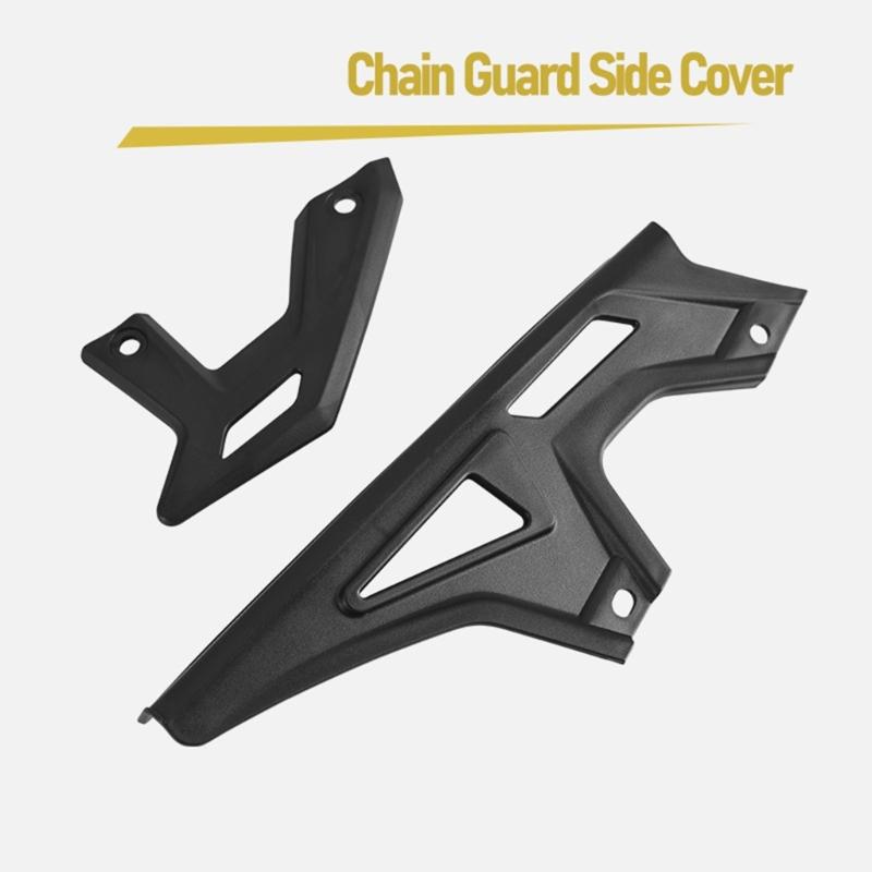Black Chain Cover Kit for Electric Dirt Bike Maintenance, Upper Lower Nylon Guards for Drivetrain Area Replacement, Molded Two Piece Set