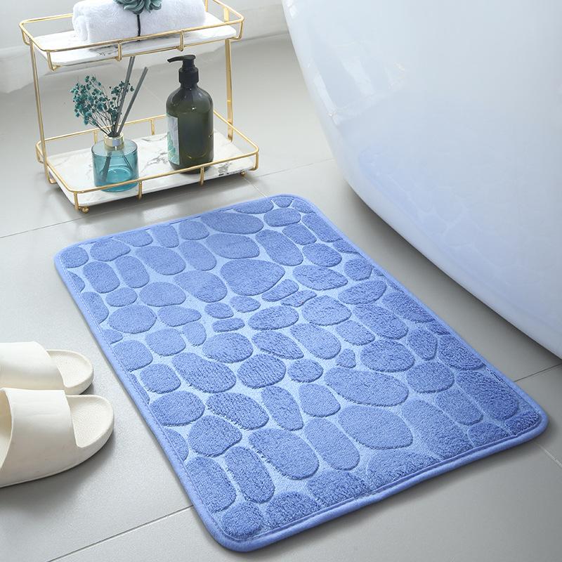 Toilet Floor Mat, Bathroom Door Absorbent Foot Mat, Toilet Quick-Drying Non-Slip Carpet, Coral Fleece, Bathroom Door Mat