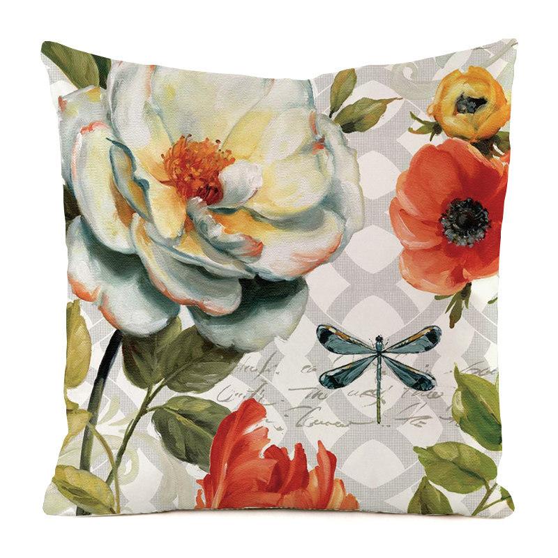 European Colorful Countryside Style Digital Printing Short Plush Pillow Covers For Car Sofa Office Cushion Cover Home Goods