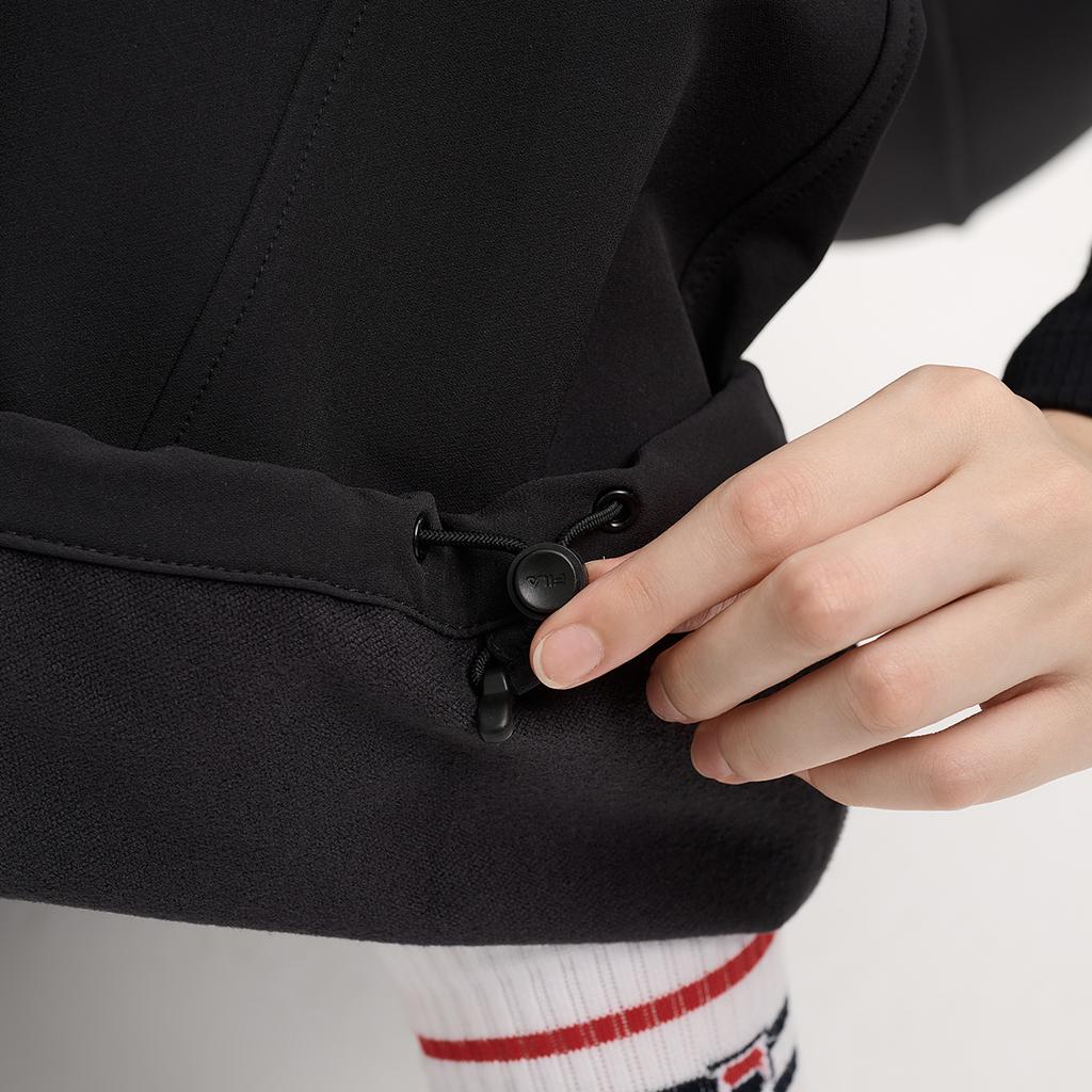 Fila Original Fashion Classic Simple Solid Color Versatile Waterproof Loose Woven Casual Pants Women Pants Black F11W549801FBK