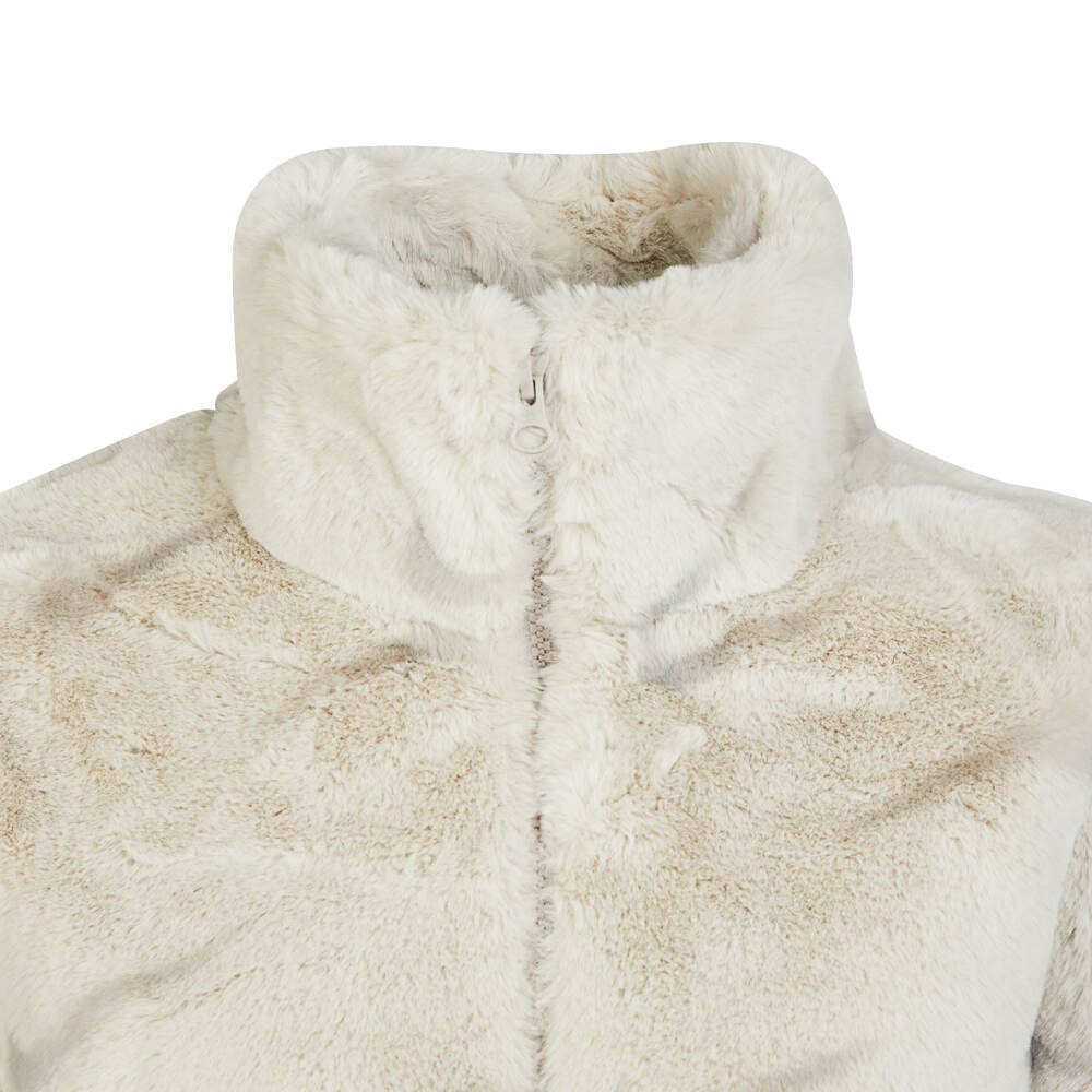 Nike Full Print Stand Collar Faux Fur Warm Straight Long Sleeve Cotton Jacket Women Outerwear White DQ6843-072