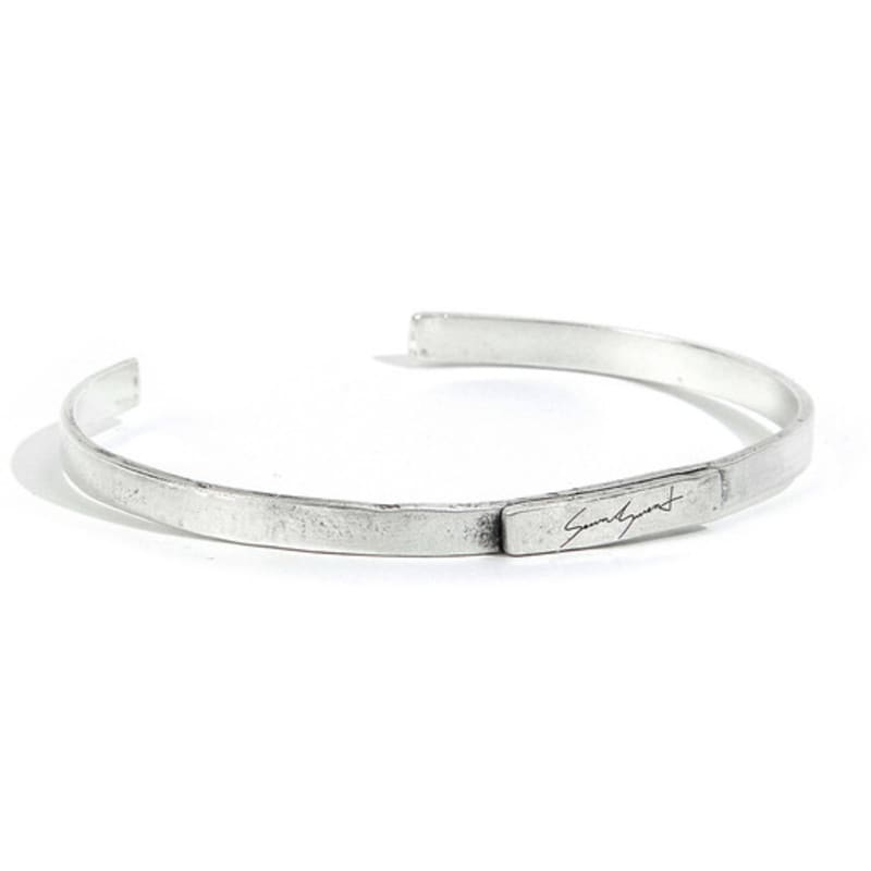 SEWNSWEN SEWN SWEN silver  HAMMERED PLATE LOGO BANGLE
