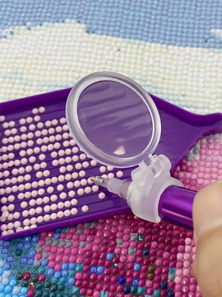 2 Pieces of Diamond Painting Magnifying Glass Small Plastic Magnifying Glass 5D Diamond Painting Embroidery Tool Accessories