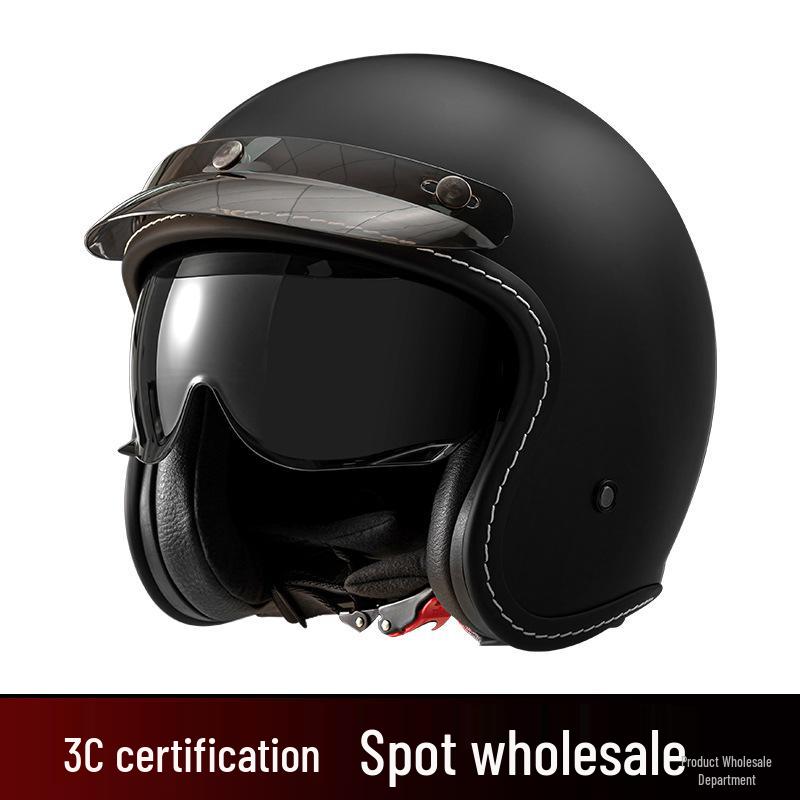 Best-Selling 3/4 DOT Motorcycle Helmet for Men & Women – Retro Scooter/Moped/Cruiser Style