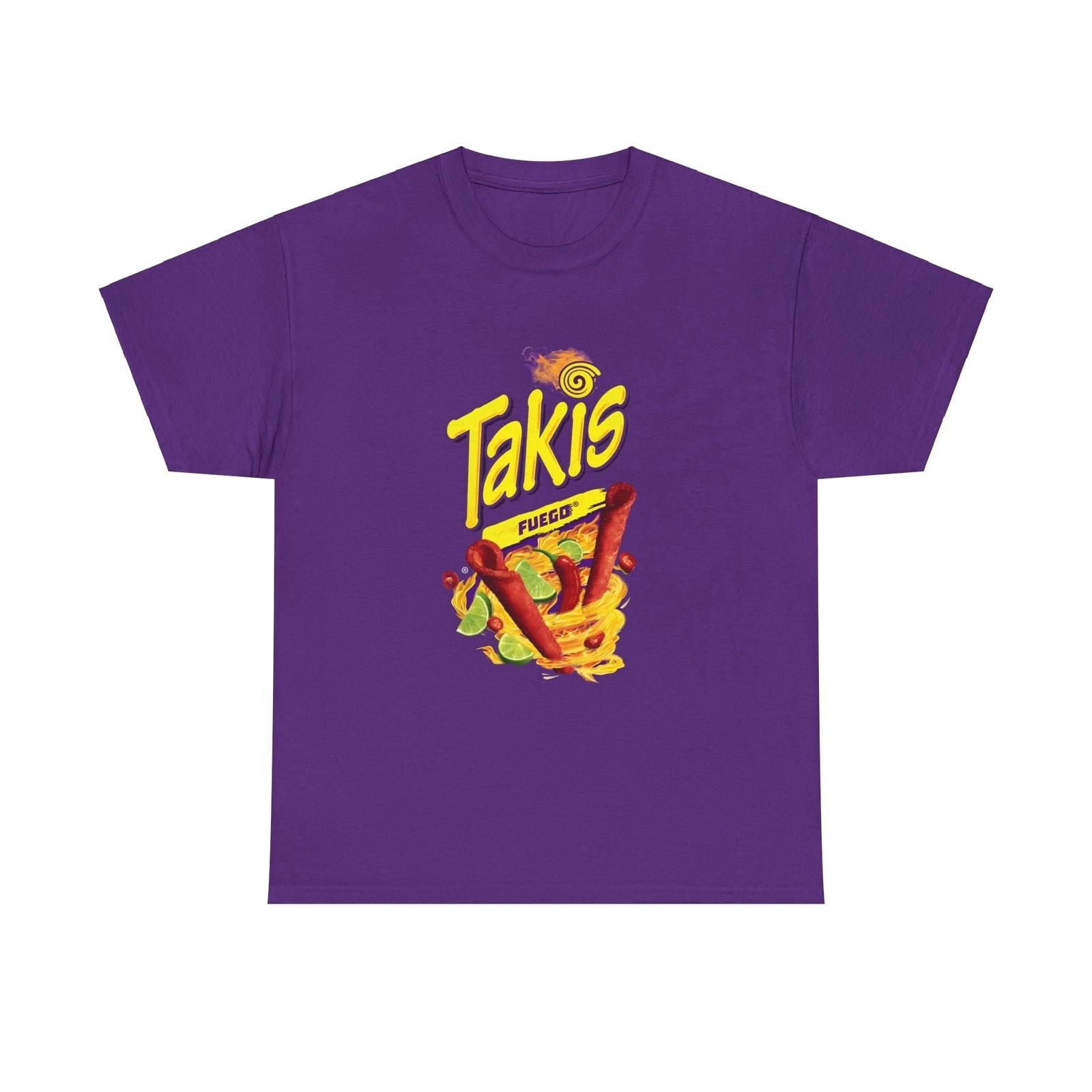 

Takis Fuego Чипсы Zombie Purple Black Хлопковая футболка 100% Мужские футболки Топ Плотная хлопковая футболка Мерч Одежда S