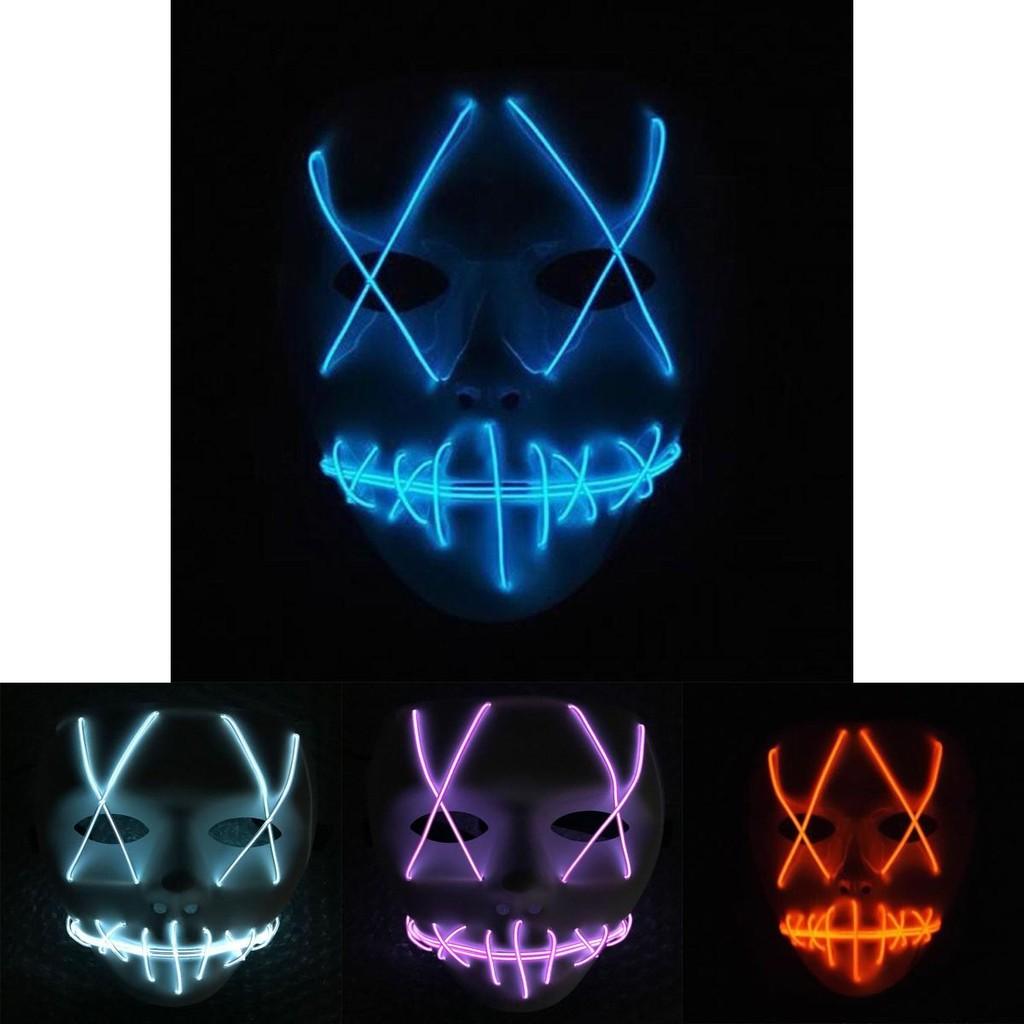 Eye-catching Halloween Scary Mask Cosplay With Led Lights For Unforgettable Costume Parties