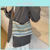 Womens Pu And Woven Shoulder Bag With Inner Phone Pocket For City Outings