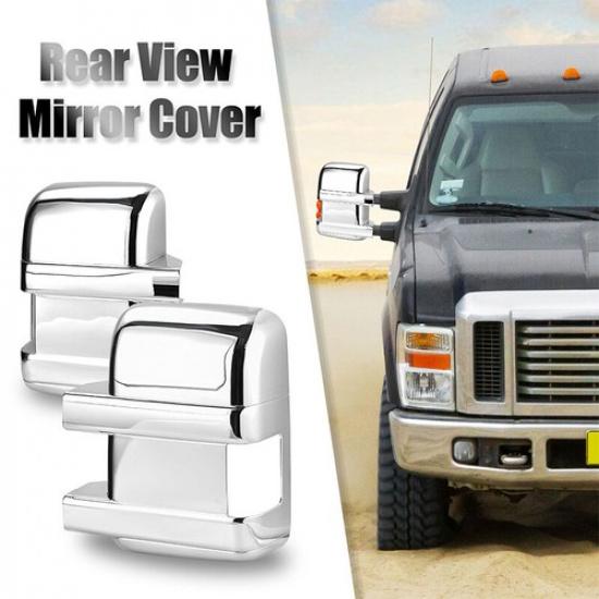 For 2008-16 Ford F250 F350 SuperDuty Chrome Add-on Style Full Mirror Covers Caps