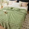 Universal Thick Warm Fleece Blanket Solid Color Square Texture Warm Blanket Plush Soft Comfortable Bed Blanket All Season