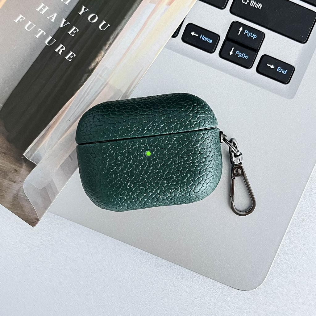 High End Business Bluetooth Earphone Case For Apple AirPods 1 2 3 4 Pro 2 3 Retro Litchi Texture Leather Protect Headphone Cover