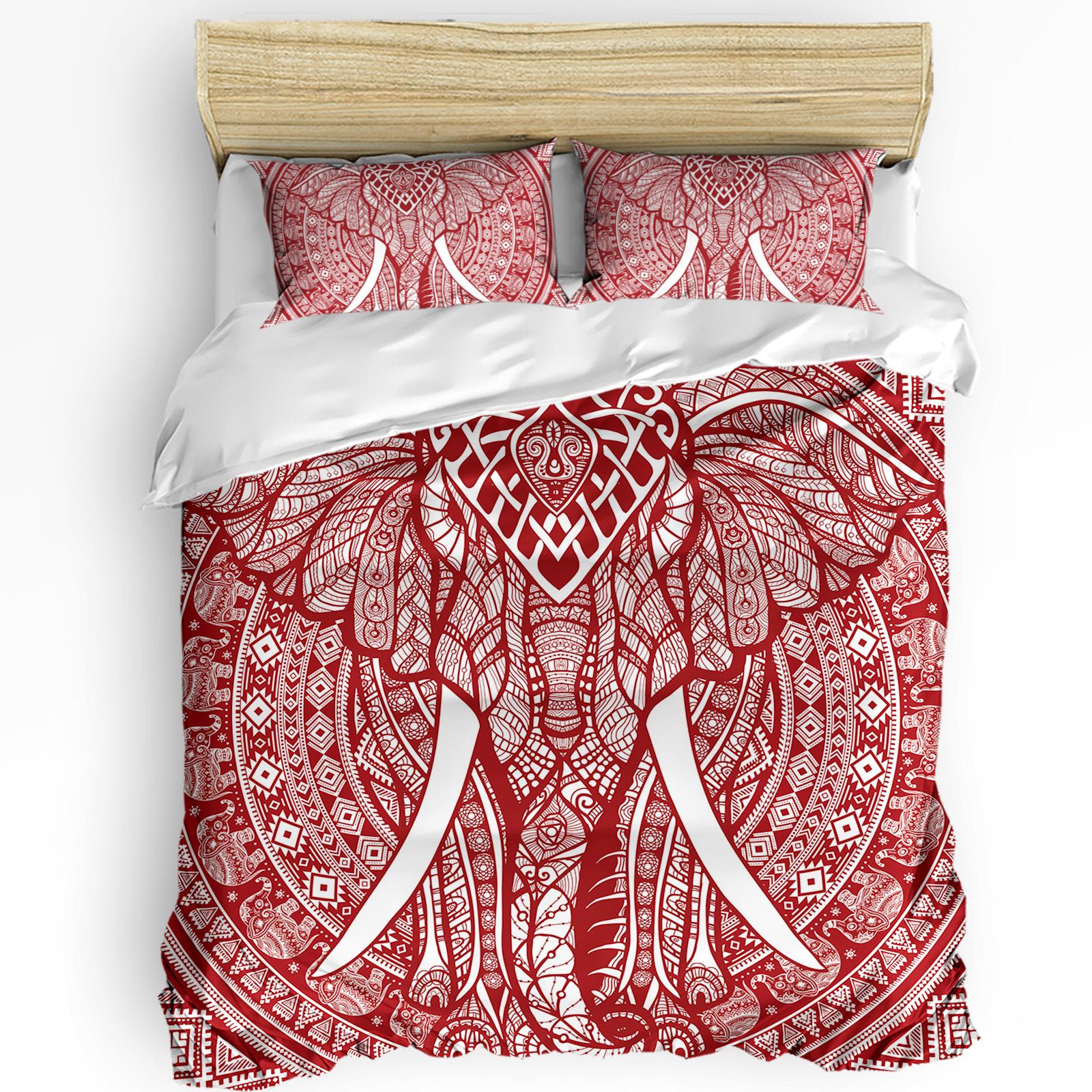 

Mandala Datura Bohemia Elephant Black White 3pcs Bedding Set For Double Bed Home Textile Duvet Cover Quilt Cover Pillowcase EU single(135x200cm)