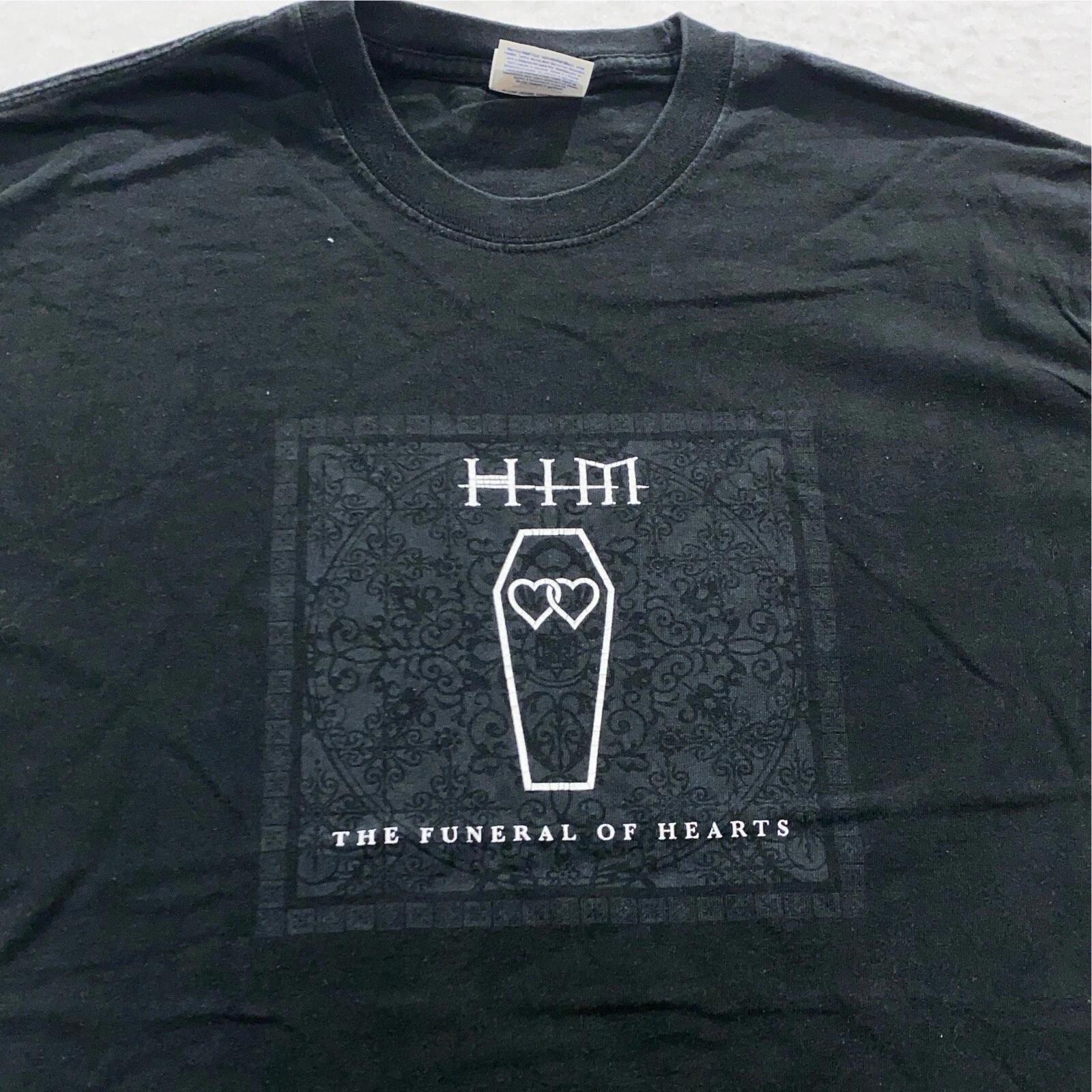 

vintage HIM FUNERAL OF HEARTS CONCERT T-Shirt MEDIUM/LARGE goth rock tour S